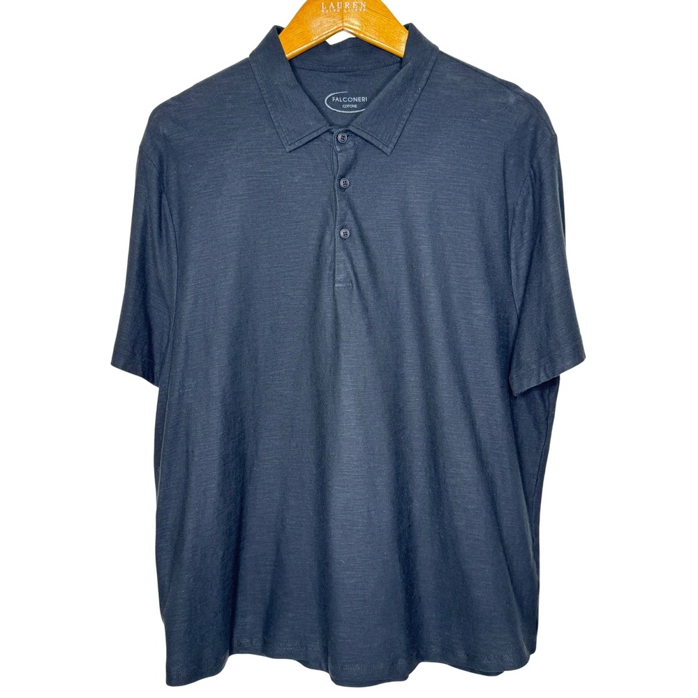 Falconeri Cotton Polo Shirt Mens Large - See Measurements Black‎